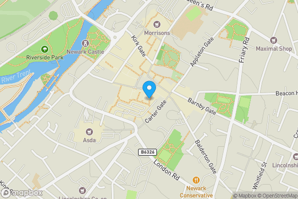 Map location for Unit 4, White Hart Yard, Newark, Nottinghamshire, NG24 1DX