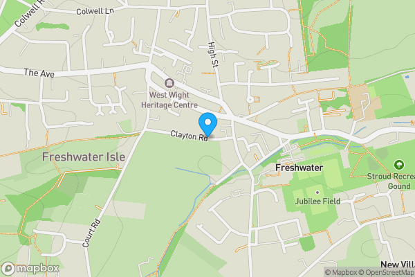 Map location for Clayton Road, Freshwater, Isle of Wight, PO40 9EL