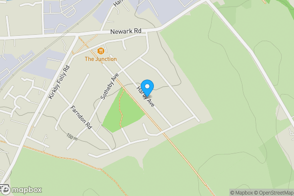 Map location for Harby Avenue, Sutton-in-Ashfield, Nottinghamshire, NG17 5JT