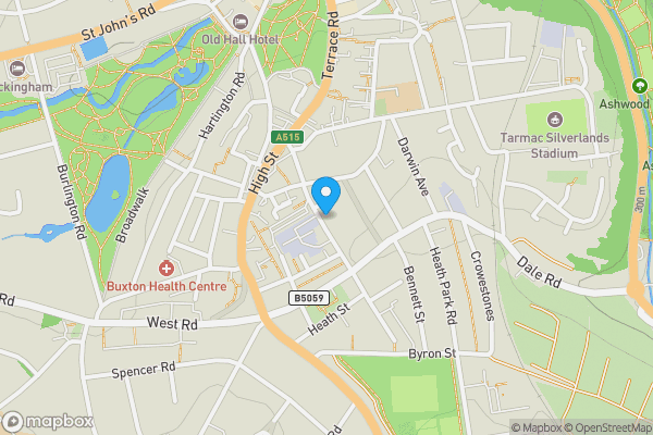 Map location for Three Apartments with Freehold 27 Market Street, Buxton, Derbyshire, SK17 6LF