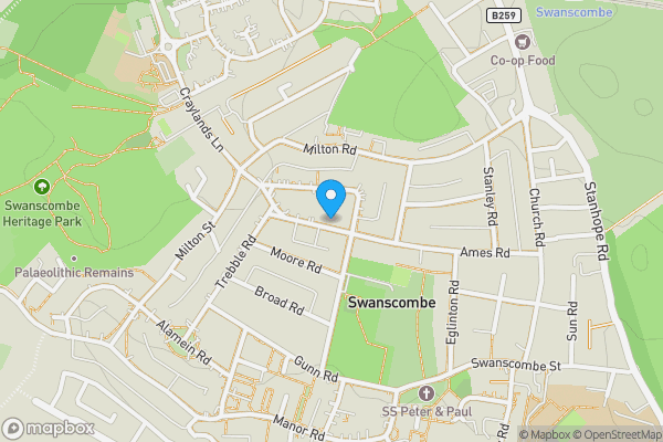 Map location for 66 Ames Road, Swanscombe, Kent, DA10 0JD