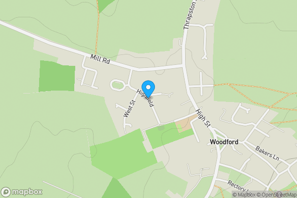 Map location for Highfield, Kettering, Northamptonshire, NN14 4HD