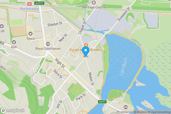 Map location for Snowdon Street, PORTHMADOG, Gwynedd, LL49 9BT