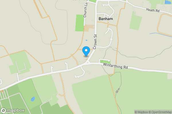 Map location for 3 Crown Street, Banham, Norwich, Norfolk NR16 2EZ