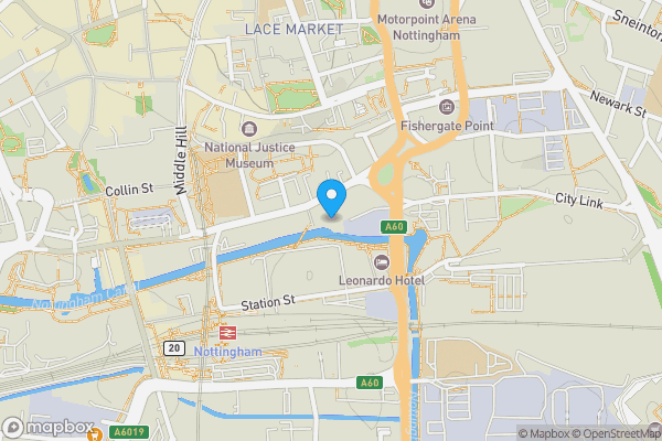 Map location for Apartment T201, Nottingham One Tower, 156 Canal Street, Nottingham NG1 7HG