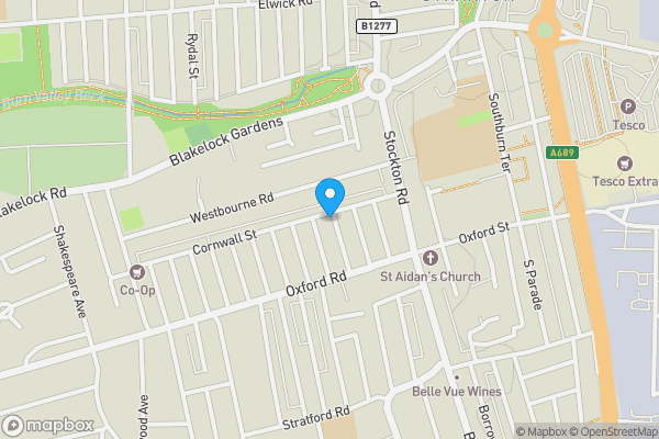 Map location for 35 , Cornwall Street, Hartlepool, County Durham TS25 5SJ