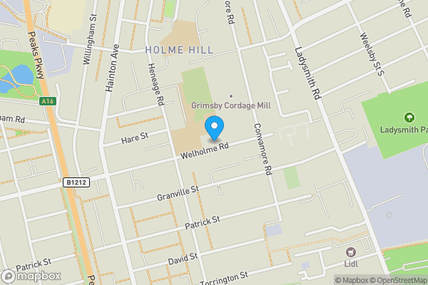 Map location for 205 Welholme Road, Grimsby DN32 9JD