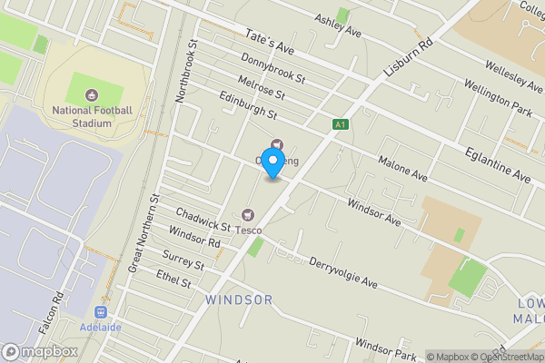 Map location for Apt 1, 4-6 Lower Windsor Avenue, Belfast, County Antrim, BT9 7DW