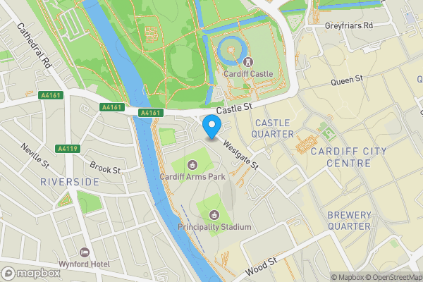 Map location for Flat 17 Kenilworth House, Westgate Street, Cardiff, CF101DJ