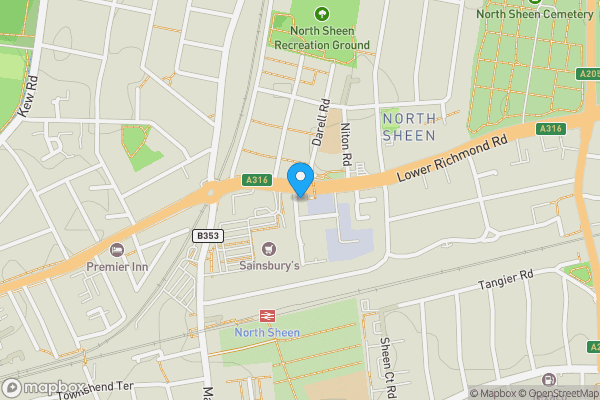 Map location for Flat B, 2-3 Shakespeare Terrace, , Richmond, Surrey, TW9 4PL