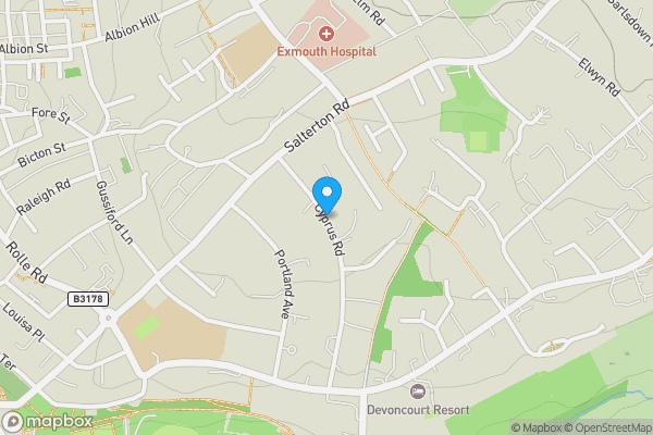 Map location for Cyprus Road, Exmouth, Devon, EX8 2DZ