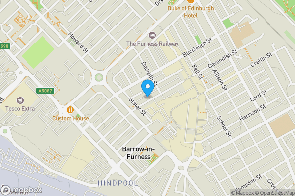 Map location for No. 27 Cavendish Street, Barrow-In-Furness, Cumbria, LA14 1SF