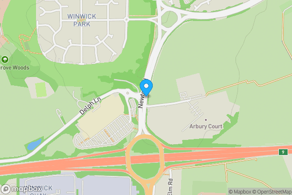 Map location for Land on Delph Lane, Winwick