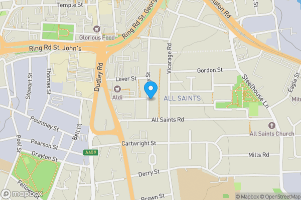 Map location for 115 Raby Street, Wolverhampton, West Midlands WV2 1AW