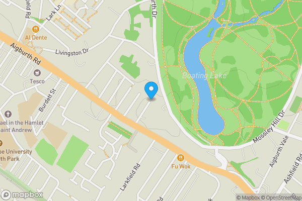 Map location for Eastfield Drive, Liverpool, Merseyside, L17 4LH