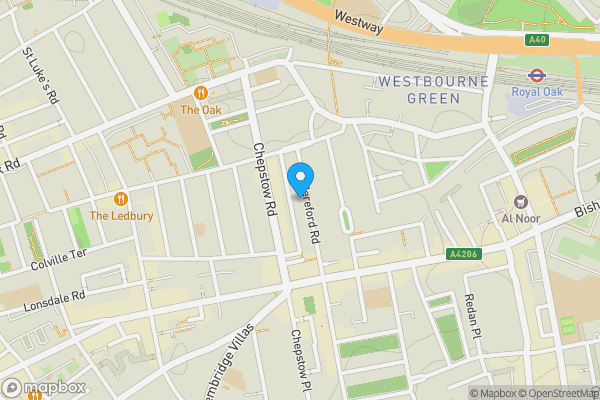 Map location for Flat B, 79 Hereford Road, Notting Hill, London W2 5BB