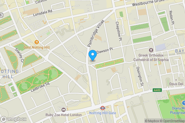 Map location for 30 and 34 Pembridge Square, Notting Hill, London W2 4DT