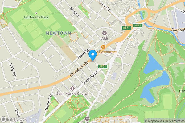 Map location for Former Bowling Green Hotel, 134a Ormskirk Road, Wigan, Lancashire WN5 9ED