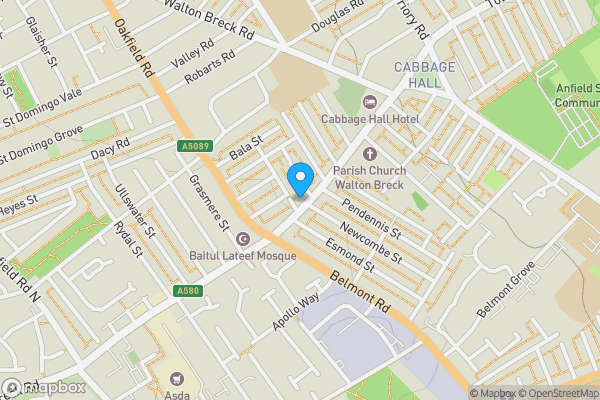 Map location for 98 Breck Road, Anfield, Liverpool, Merseyside, L4 2RD L4 2RD