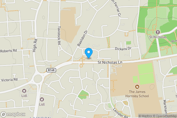 Map location for 30 Copperfields, Basildon, Essex, SS15 5RS