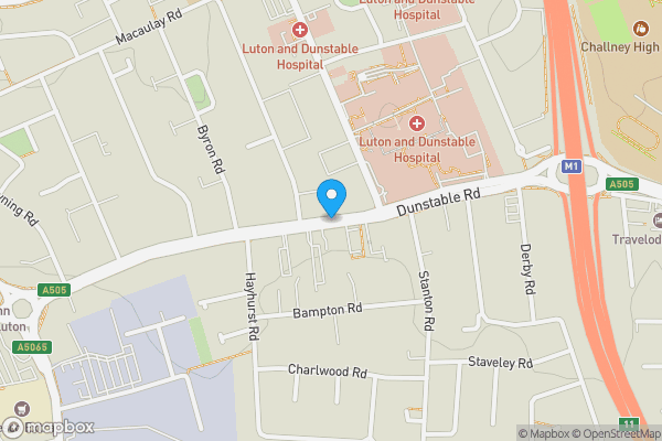 Map location for Dunstable Road, LUTON, Bedfordshire, LU4 0HF