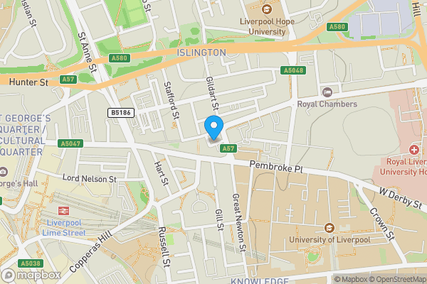 Map location for Apt. 10 Justine Mansions 4 Riding Street, Liverpool, L3 5NP