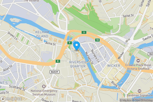 Map location for Flat 47, Cracknell, Millsands, Sheffield, South Yorkshire S3 8NE