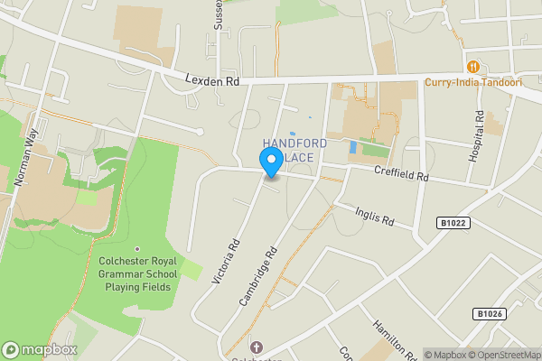 Map location for Flat 5, 2 Victoria Road, Colchester, Essex CO3 3NT