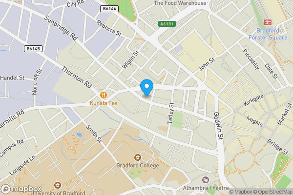 Map location for Room 6, Grattan House, Bradford, BD1 2PH