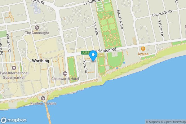 Map location for Flat 3, 22 Warwick Road, Worthing, West Sussex, BN11 3ER