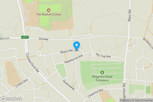 Map location for 46 Beech Road, Tamworth, Staffordshire B79 8QG