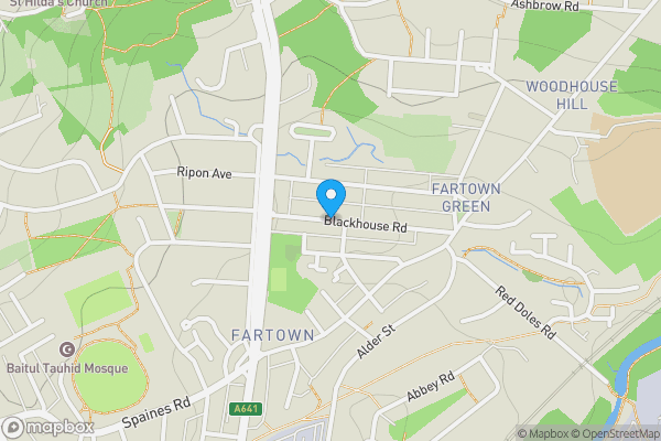 Map location for Blackhouse Road, HUDDERSFIELD, West Yorkshire, HD2 1AR