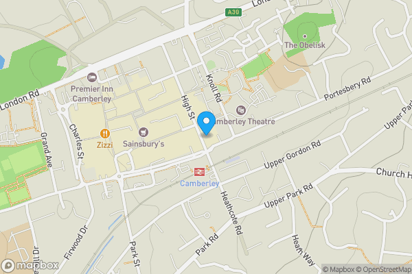 Map location for 75, High Street, CAMBERLEY, Surrey, GU15 3RB