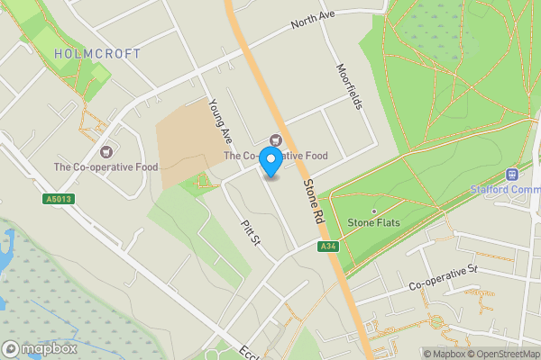 Map location for 46 John Donne Street, Stafford, Staffordshire, ST16 1PN