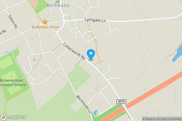 Map location for 91 Lutterworth Road, Burbage, Hinckley, Leicestershire, LE10 2DL