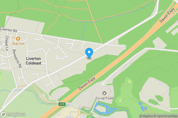 Map location for Jacaranda, Exeter Cross, Liverton, TQ12 6EY