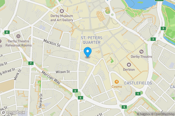 Map location for 203 Prosperity House, Gower Street, Derby, DE1 1SB