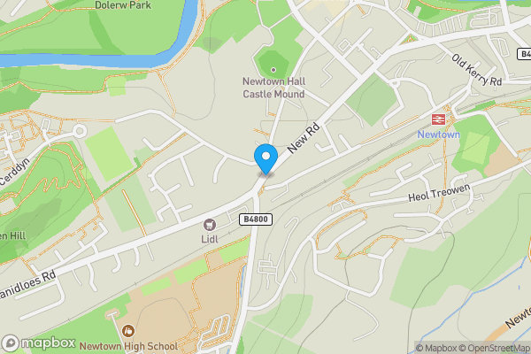 Map location for Westwood, New Road, Newtown, Powys, SY16 1AS