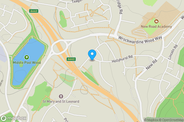 Map location for 75 Hollyhurst Road, Wrockwardine Wood, Telford, Shropshire, TF2 6QW