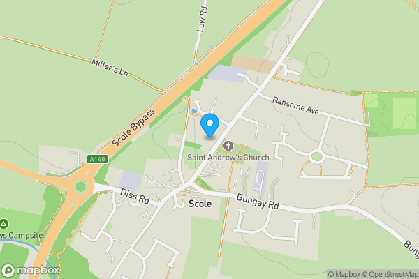Map location for 4 The Terrace, Norwich Road, Scole, Diss, Norfolk, IP21 4DY