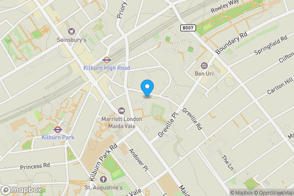 Map location for Flat 1, 12 Greville Road, South Hampstead, London, NW6 5JA