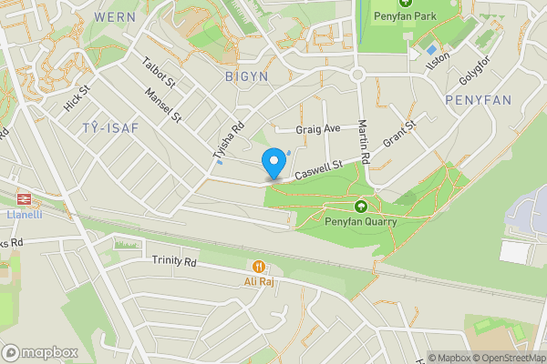 Map location for Caswell Street, Llanelli, SA15 1BS