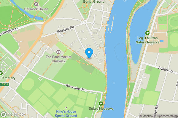 Map location for 34 Claremont Grove, Chiswick, London, W4 2TL