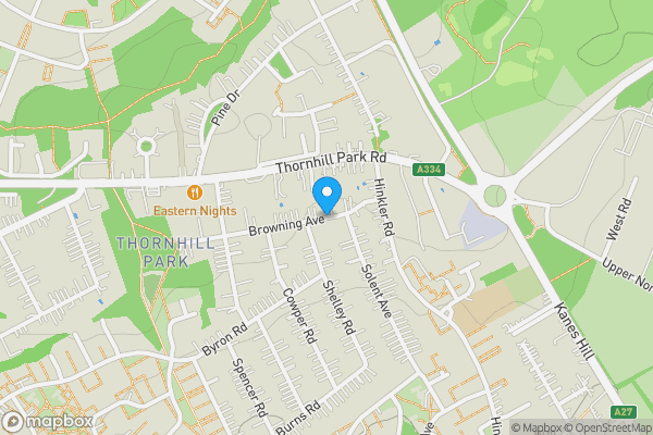 Map location for Browning Avenue, Southampton, Hampshire, SO19 6QB