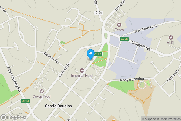 Map location for 25-26 Development Opportunity Former Crown Hotel, King Street, Castle Douglas, Dumfries and Galloway, DG7  1AA