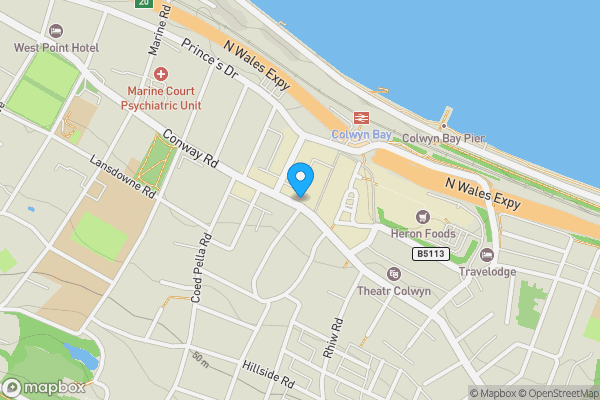 Map location for 2 Conway Road, Colwyn Bay, Conwy LL29 7HS