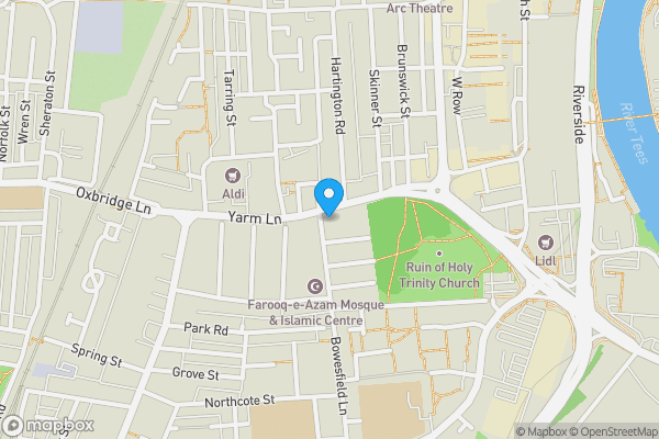 Map location for Flats 1-5, 33, Yarm Lane, STOCKTON-ON-TEES, Cleveland, TS18 3DT