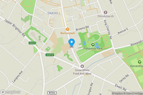 Map location for Ewell Road, Surbiton, Greater London, KT6 6HL