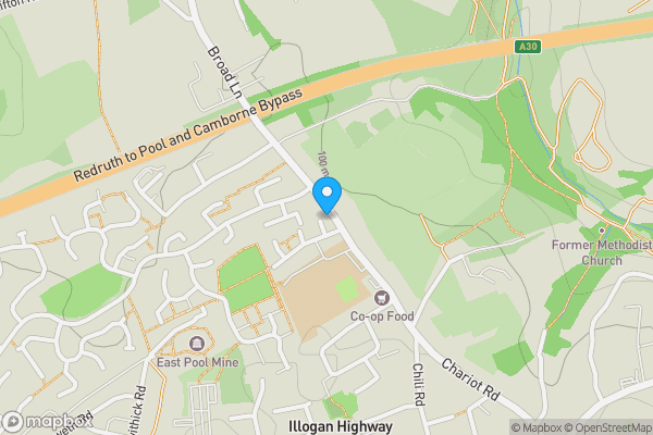 Map location for Land Adjacent 10 Forth Scol, Redruth, Cornwall, TR15 3JJ