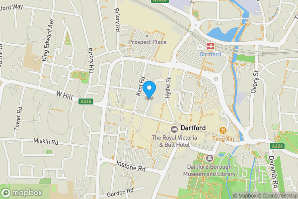 Map location for Flat 5 The Cloisters, Orchard Street, Dartford, Kent, DA1 2DF